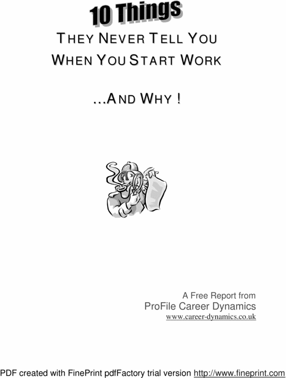 Product picture 10 THINGS YOU SHOULD NEVER TELL WHEN YOU START WORK!!!